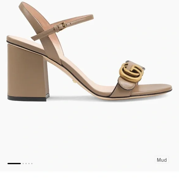 Gucci Women's Beige Heels with Gold Buckles - Picture 10 of 10